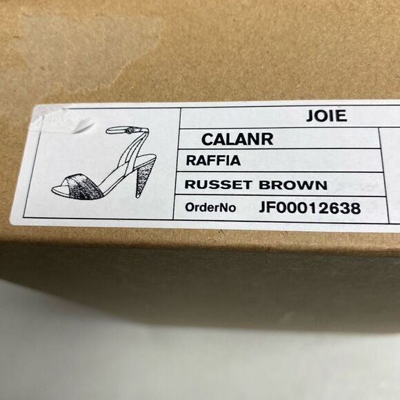 JOIE‎ Calan Women’s Open Toe Raffia Cone Shaped Heels Russet Brown Size 6.5 NEW - Picture 11 of 12